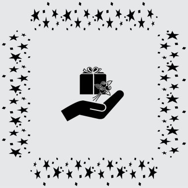 hediye ve el simgesi