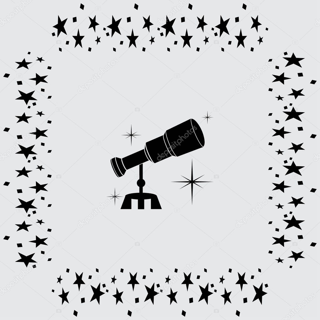 Telescope icon illustration