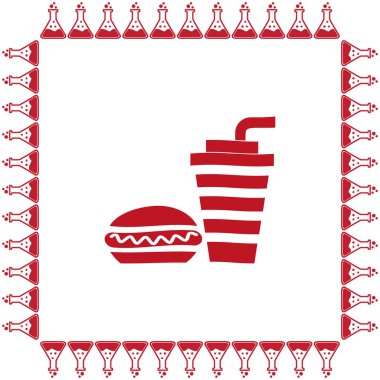 Burger ve içki simgesi