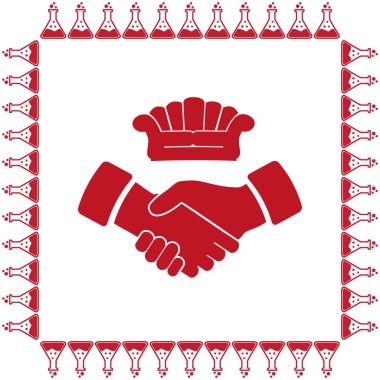 Kanepe ve el sıkışma simgesi