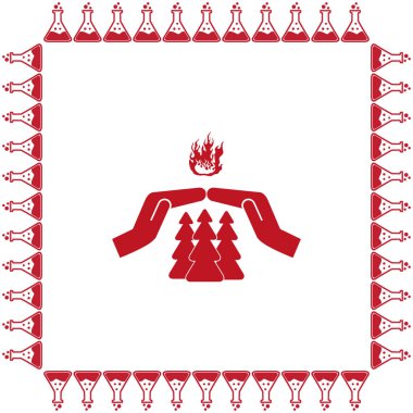 Orman yangın simgeyi koru