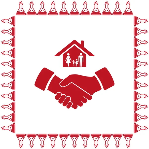 ev ve el sıkışma simgesi