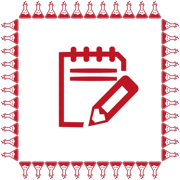 Cuaderno y lápiz icono — Vector de stock