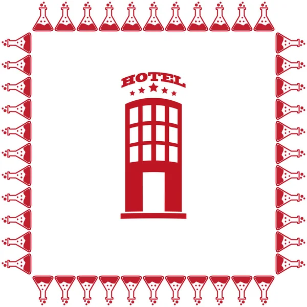 Icona Edificio Hotel — Vettoriale Stock