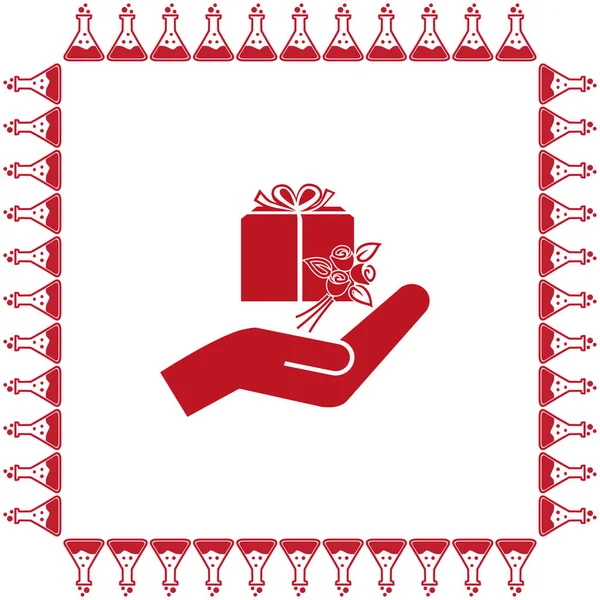 hediye ve el simgesi