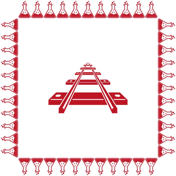 Eisenbahnnetz-Ikone — Stockvektor
