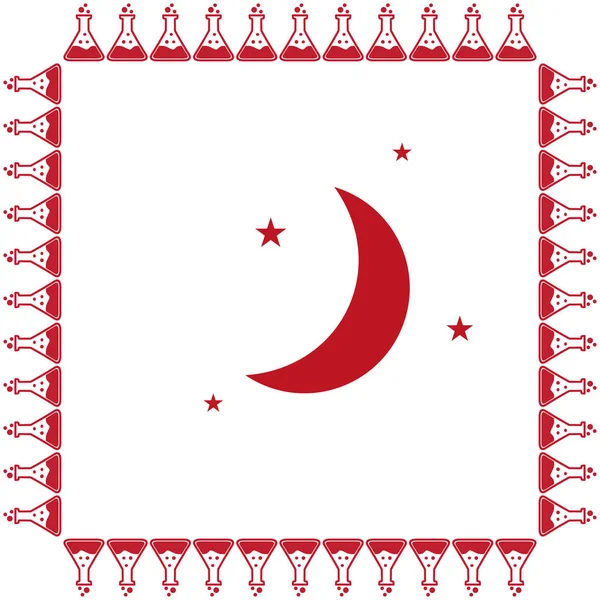 Lua & ícone de estrelas — Vetor de Stock