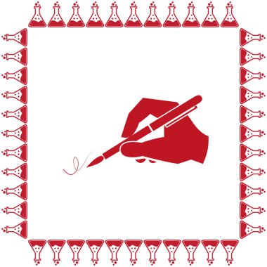 El ile bir kalem simgesi