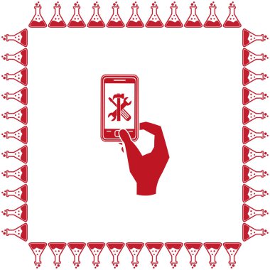 Onarım telefon ve el simgesi