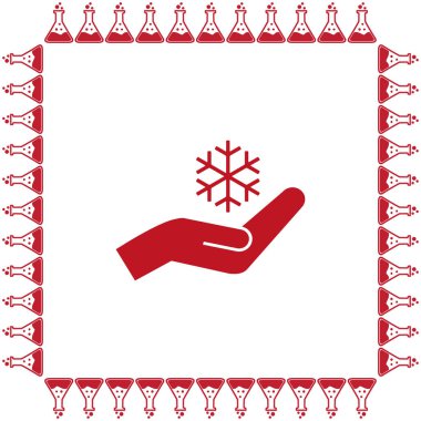 Kar tanesi ve el simgesi