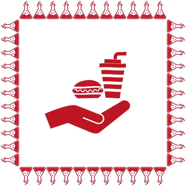 Burger ve içki simgesi