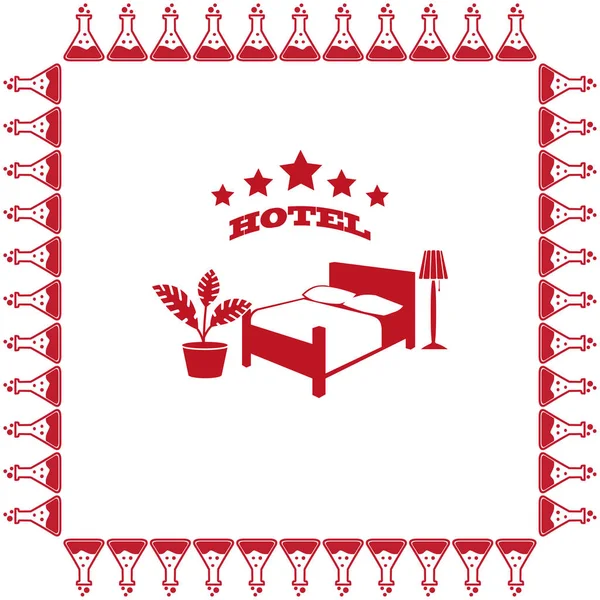 Ícone do hotel de cinco estrelas —  Vetores de Stock
