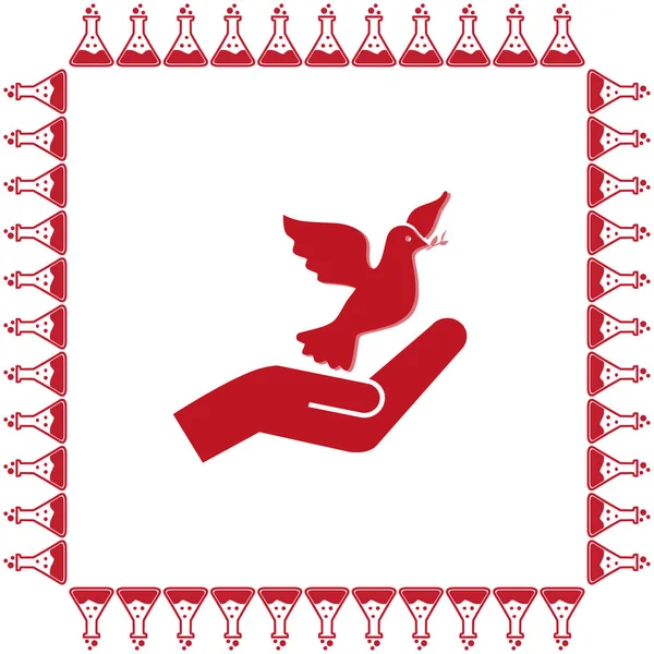 Güvercin ve el simgesi