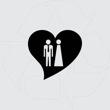 Erkek ve kadın ile kalp simge tasarlamak