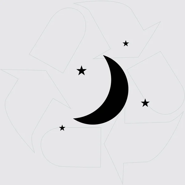 Måne och stjärnor ikon — Stock vektor
