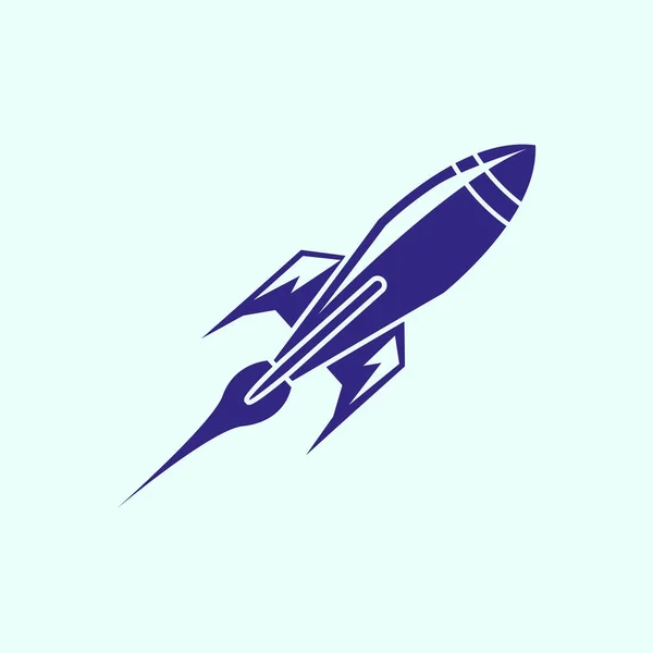 Ícone plano de foguete — Vetor de Stock