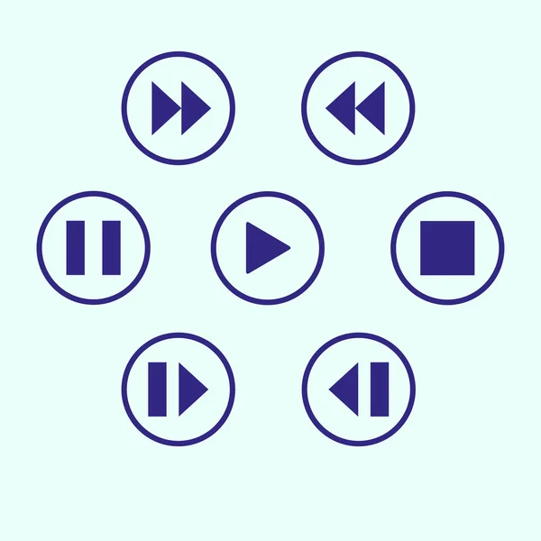 Botones de control del reproductor multimedia — Archivo Imágenes Vectoriales