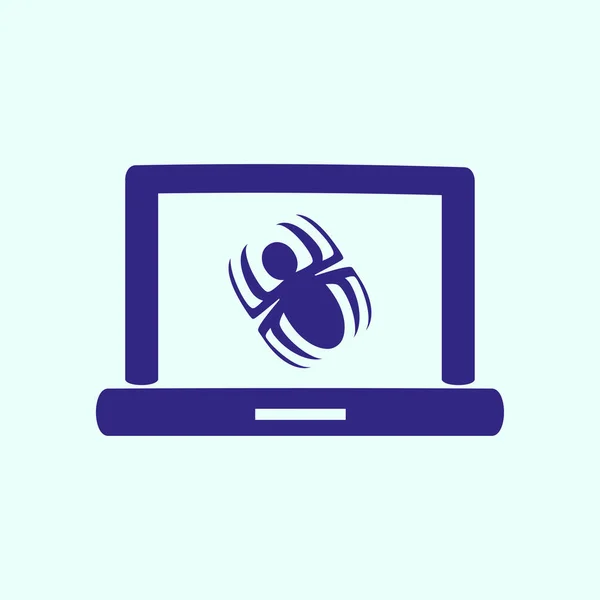 Laptop está infectado por malware — Vector de stock