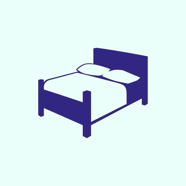 Εικονίδιο επίπεδη κρεβάτι — Διανυσματικό Αρχείο