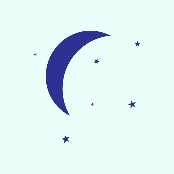 Księżyc i ikona gwiazd — Wektor stockowy