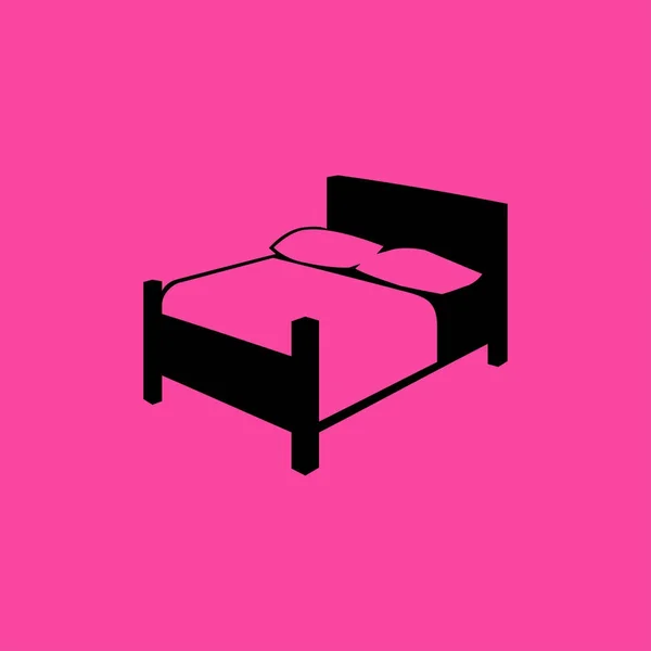 Cama icono plano — Vector de stock