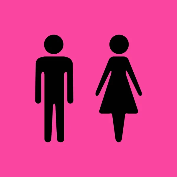 Pria dan wanita tanda-tanda ikon datar - Stok Vektor