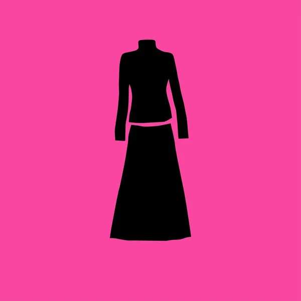 Vrouwelijke kleding platte pictogram — Stockvector