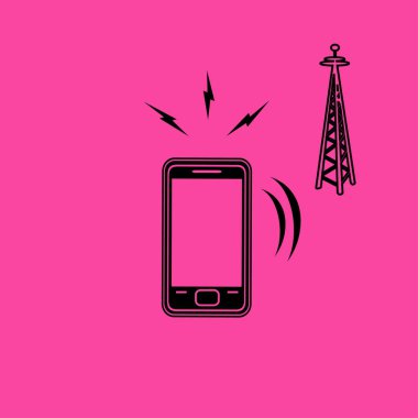 Cep telefonu güç düz simgesi