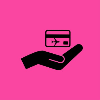 el ve bilet düz simgesi