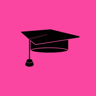 Öğrenci şapka düz simgesi