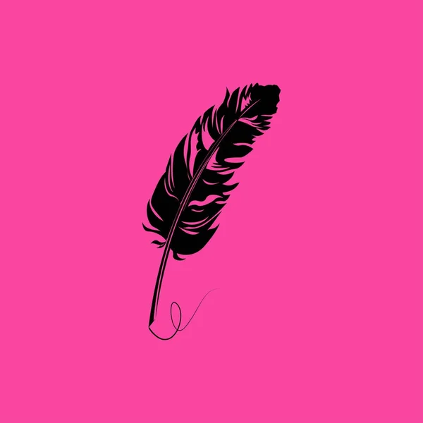 Feather platte pictogram — Stockvector