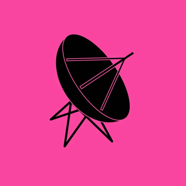 Satelliet schotel platte pictogram — Stockvector