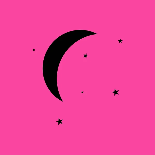 月と星のフラット アイコン — ストックベクタ