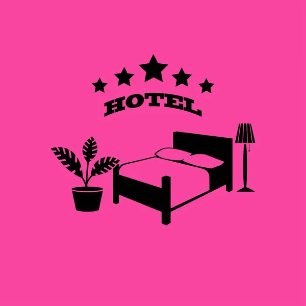 Hotel platte pictogram — Stockvector