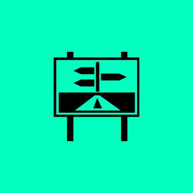 yön tabelası düz simgesi