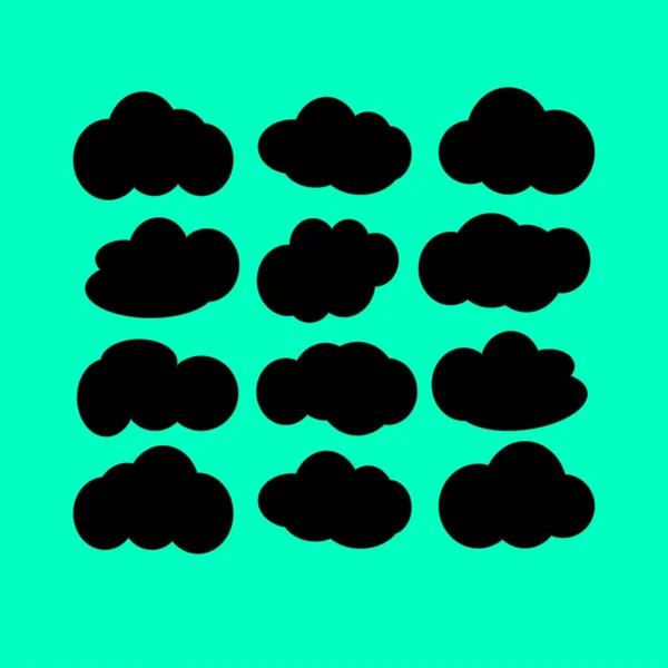 Conjunto de iconos de nube — Vector de stock