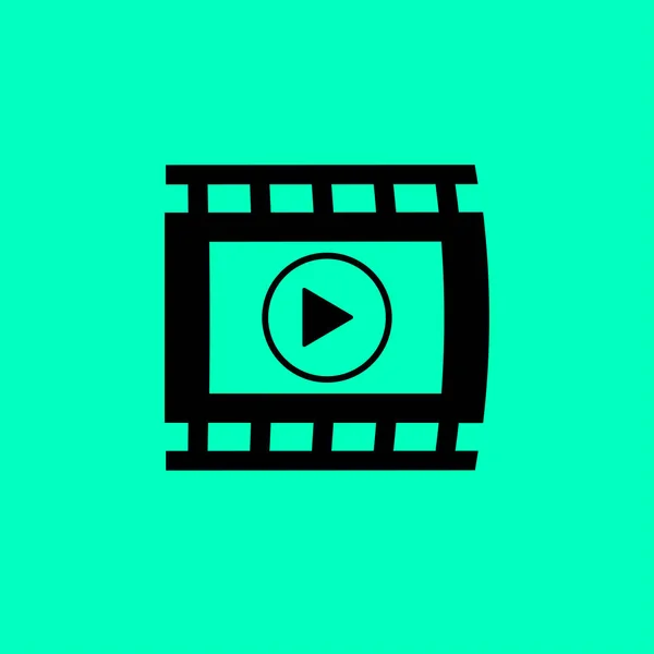 Icono plano de vídeo — Vector de stock