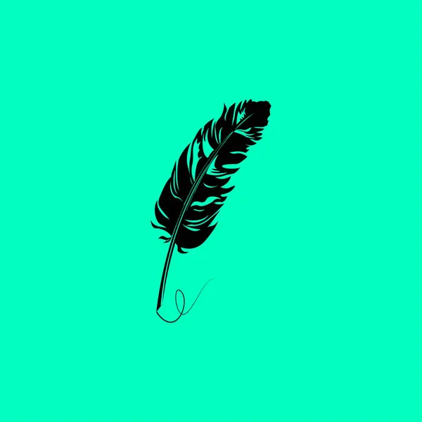 Feather platte pictogram — Stockvector