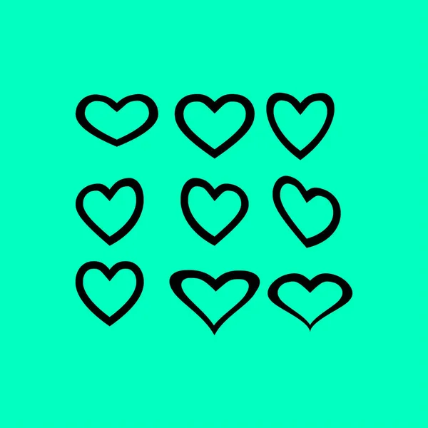Hjärtan ikoner set — Stock vektor