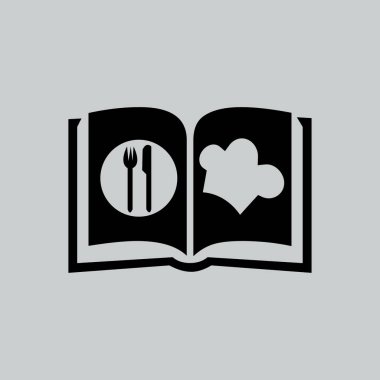 aşçı kitap düz simgesi