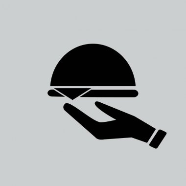 Garson el ve çanak düz simgesi