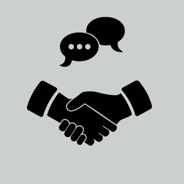 Toplantı simgesi, el sıkışma 