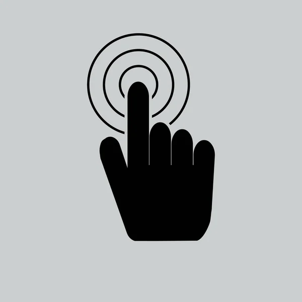 Mão tocando ícone de botão plana —  Vetores de Stock