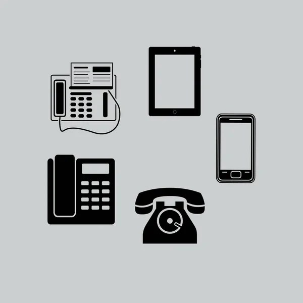 Ustawia telefon na białym tle — Wektor stockowy