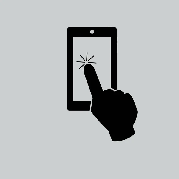 Écran tactile smartphone icône plate — Image vectorielle