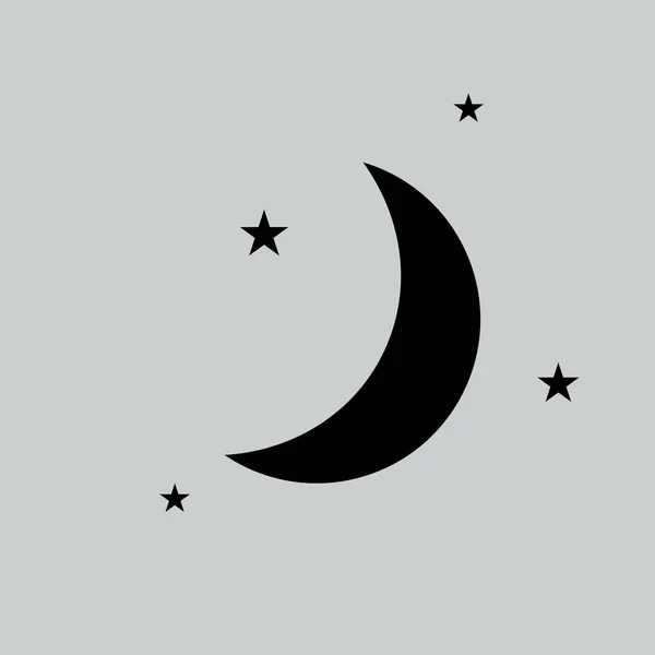 Icono Luna & estrellas — Vector de stock