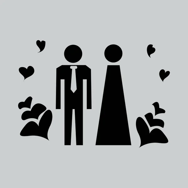 Homme et femme signes icône plate — Image vectorielle