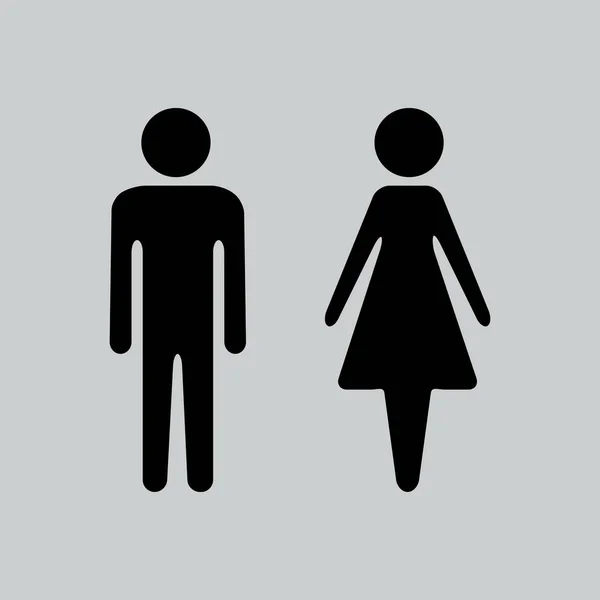 Pria dan wanita tanda-tanda ikon datar - Stok Vektor