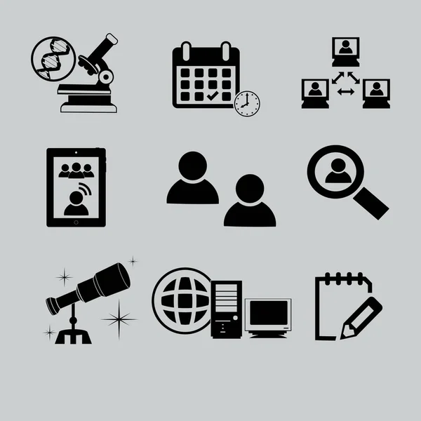 Iconos para la educación en línea — Vector de stock