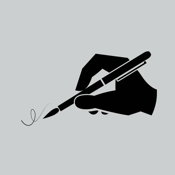 Hand mit Stift flaches Symbol — Stockvektor